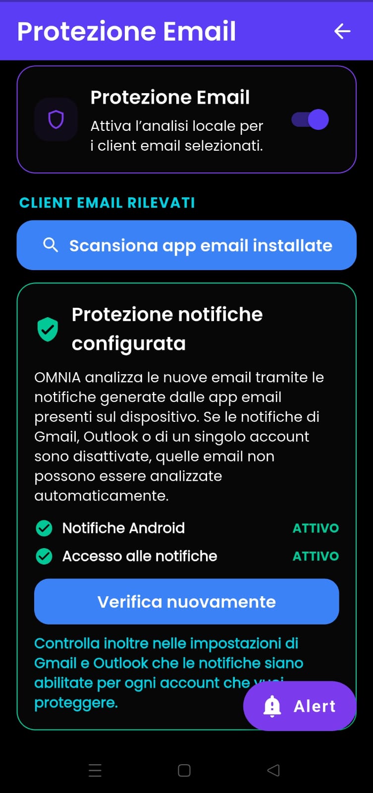 Protezione Email di OMNIA SHIELD SUITE