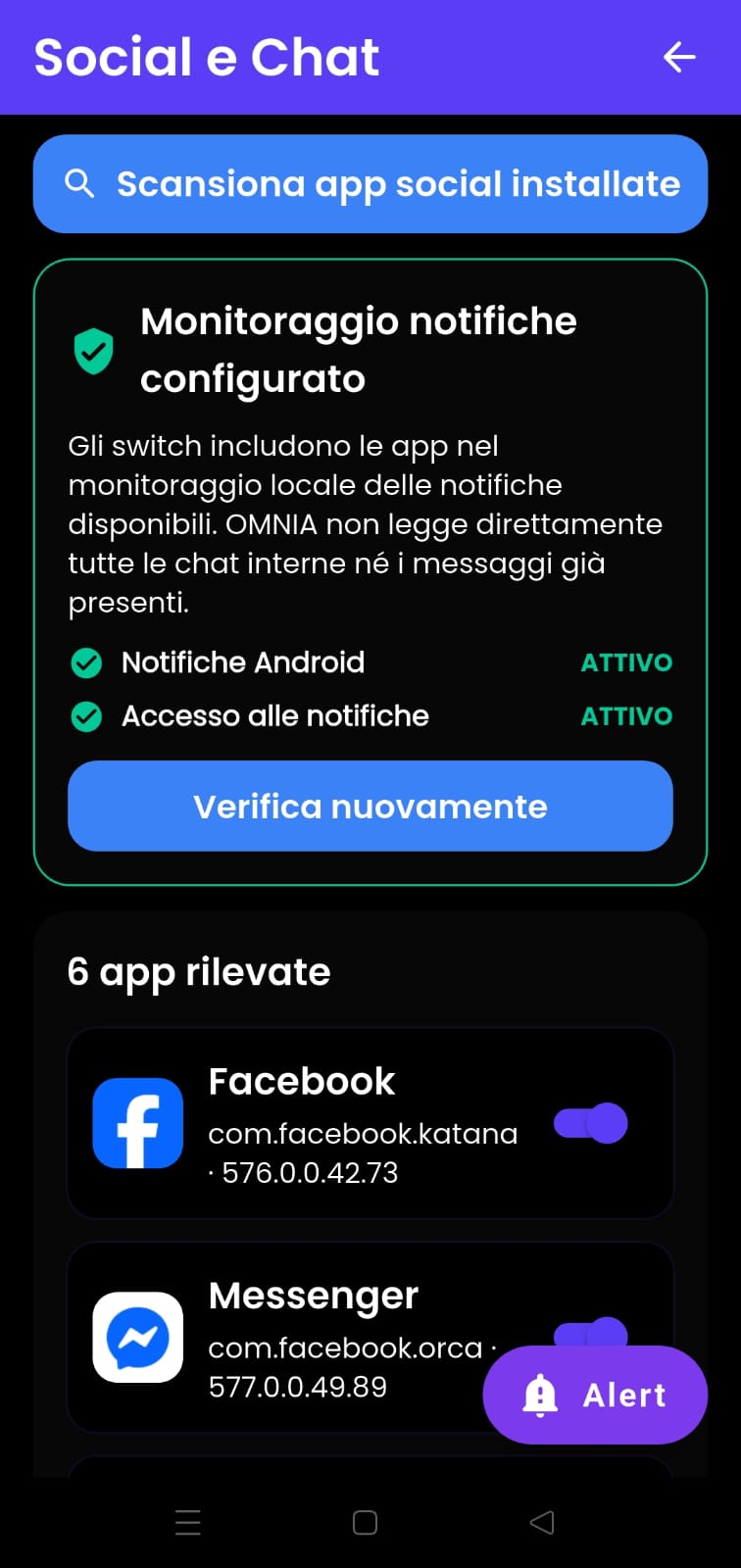 Protezione Social e Chat di OMNIA SHIELD SUITE